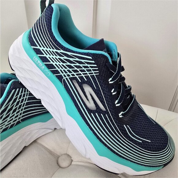 NEW Skechers Ultra Go Run Max Cushion Elite Blue Turquoise Sneakers Women's 7 - Picture 4 of 15